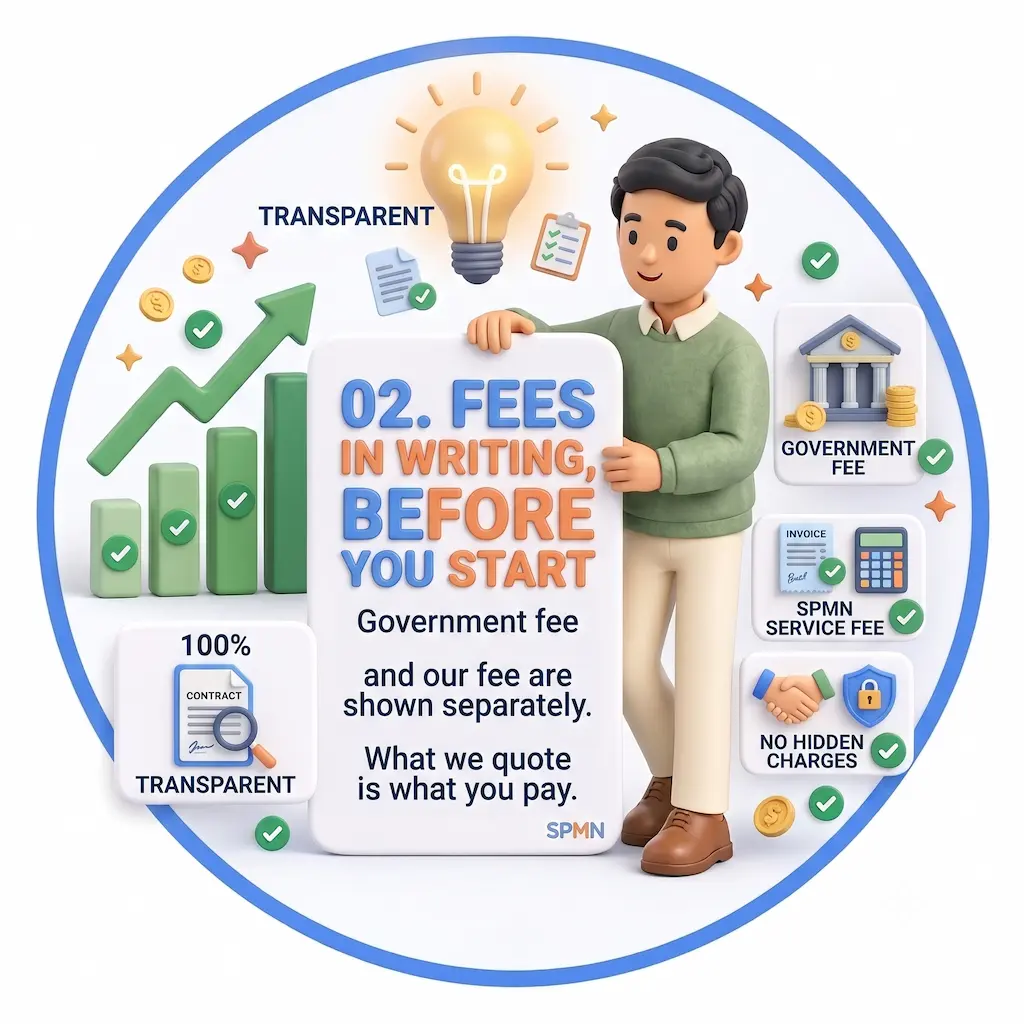 Written quote showing government fee and professional fee for Trademark Consultant in {Location}
